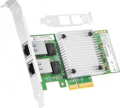 Vogzone 10Gb PCI-E NIC Network Card for Intel E610-XT2, 2.5GbE/5GbE/10GbE Copper Dual RJ45 Ports, with Intel E610-XAT2 Chip, 10GbE PCI Express 4.0 X4 Ethernet Adapter Support Windows/Linux/VMware