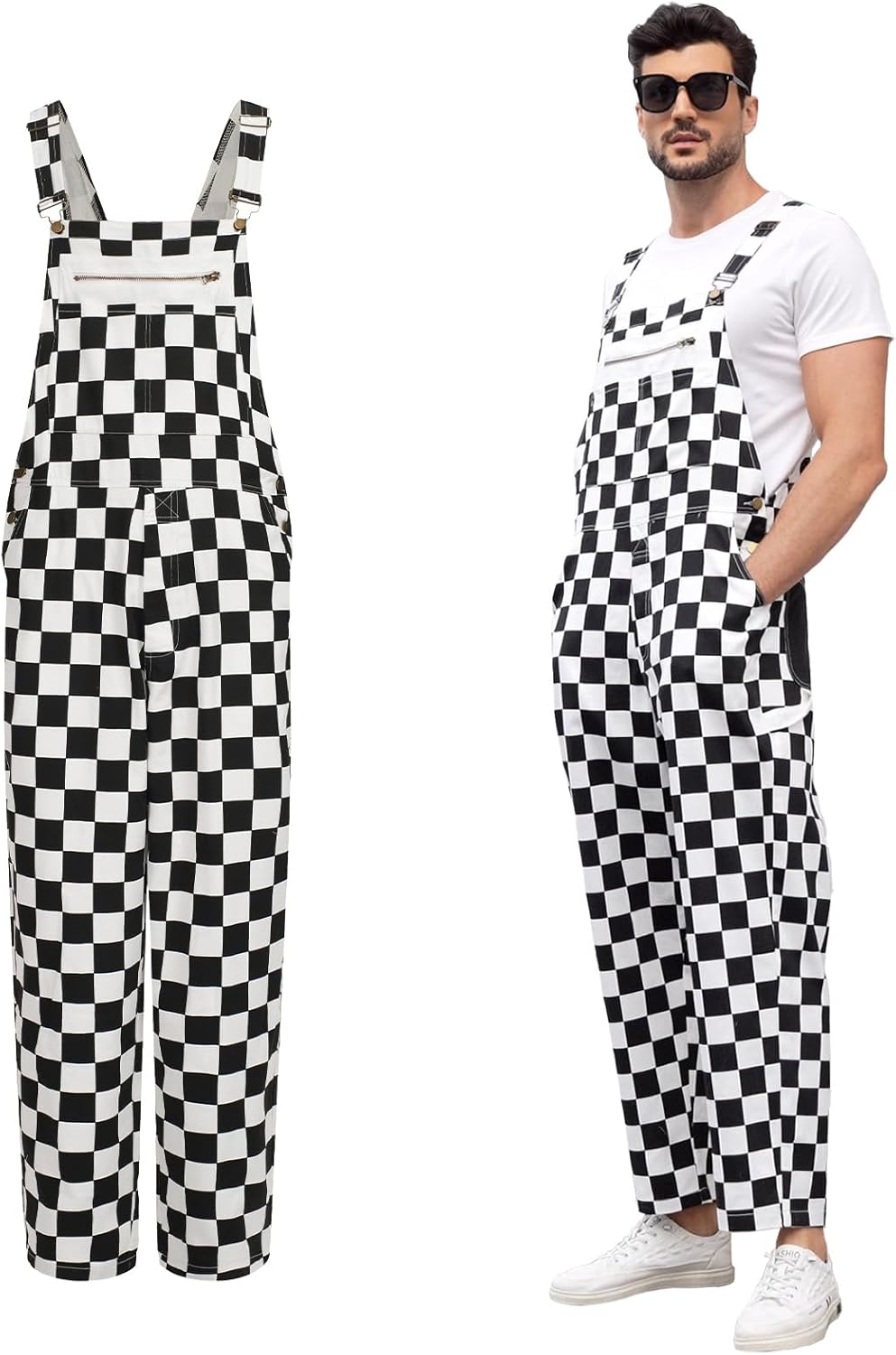 Men Overalls Mardi Gras Overalls USA Overall Checkered Overall Men Women Fun Game Bibs Coveralls Pants Jumpsuits