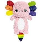 Rainbow Axolotl Microwavable 1.5 lbs Unscented Heating Pad for Women and Kids- Cute Soft Cozy Pillow Plush Heatable Warm Stuffed Animals - Kawaii Hot and Cold Plushie- Axolotl Gifts for Girls and Boys