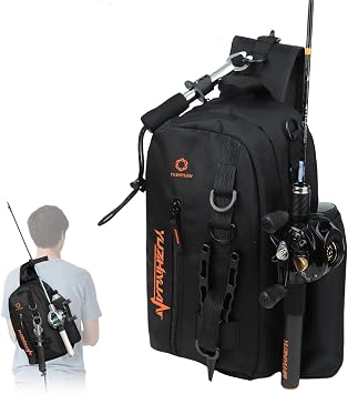 Small Fishing Bag with Rod Strap, Portable & Lightweight, Fish Small Tackle bag Fits Tackle Boxes & Gear,Move Freely, Cast Smoothly - Fishing Gifts for Men