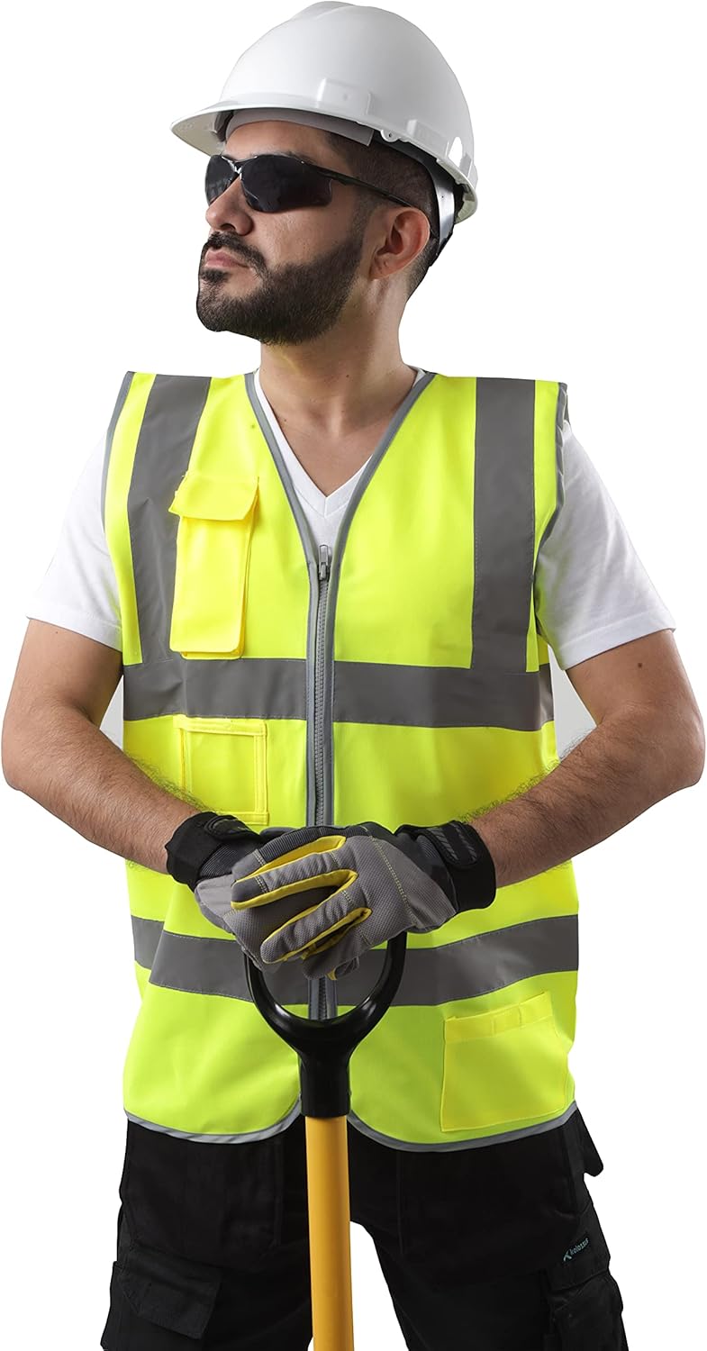 Kolossus Safety Vest For Men - High Visibility Reflective Vest - Chalecos Reflectantes de Seguridad - Yellow - Orange - Image 6