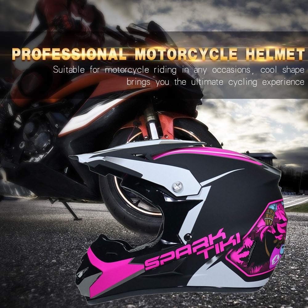 Sport All'aria Aperta Casco da Motocross, con Occhiali Guanti Maschera, Gioventù Bambini Integrale MTB Fuori Strada Moto ATV Caschi, Discesa Quad Dirt Bike Enduro Incidente Casco