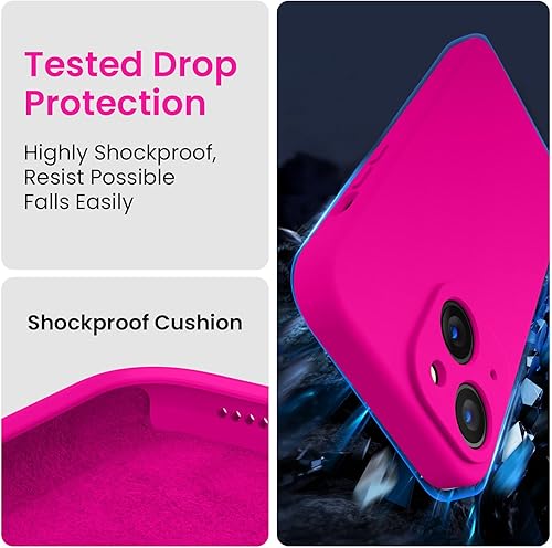 Miniatura 4 de FireNova Funda diseñada para iPhone 15, funda de silicona mejorada protección de cámara con 2 protectores de pantalla, forro interior de microfibra
