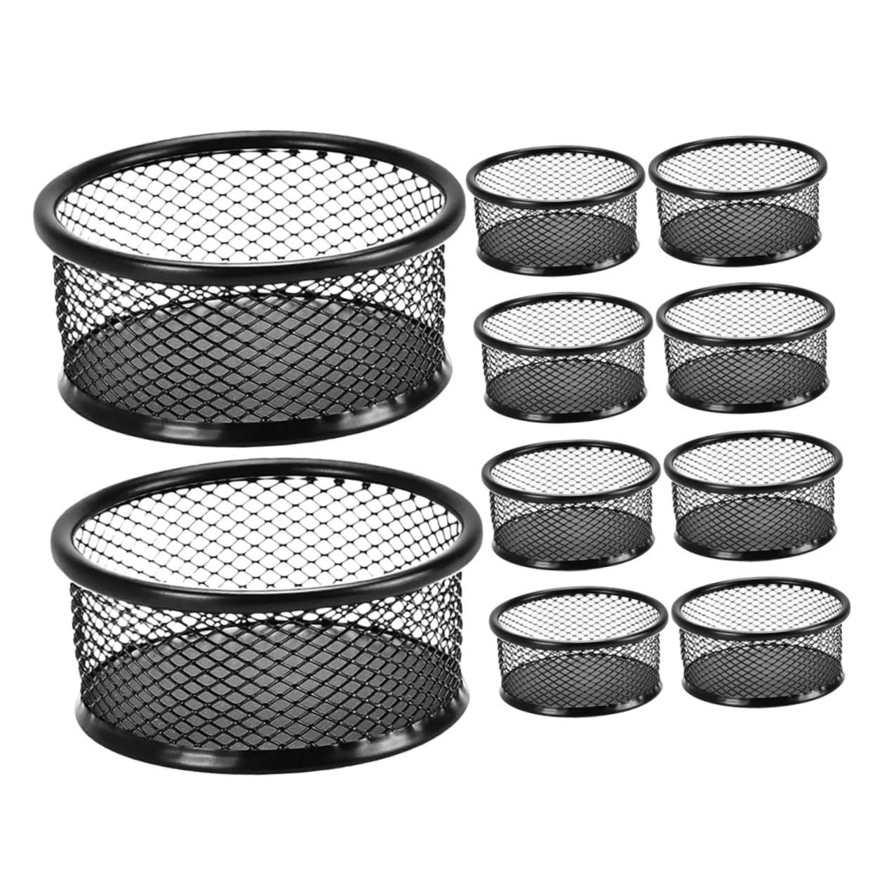 Rangement pour trombones Housoutil : lot de 10 boîtes filet en métal pour bureau