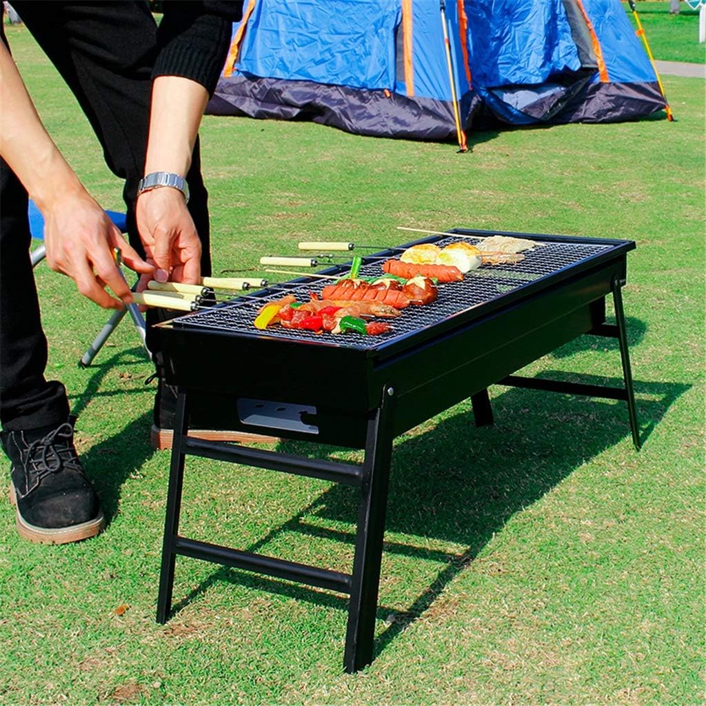Portable Stainless Steel BBQ Grill Folding BBQ Grill Outdoor Hiking Charcoal BBQ Camping Stove Tool for Home Park Use