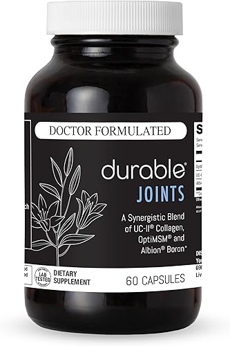 Durable Articulaciones – con colágeno UC-II + MSM – 2 veces más eficaz como la glucosamina-condroitina – Comodidad articular, flexibilidad y apoyo