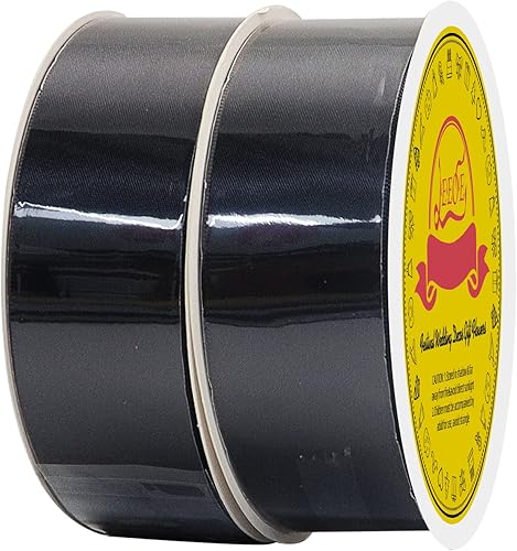 Miniatura 429 de Cinta de satén verde esmeralda de doble cara de 1-1/2 pulgadas x 50 yardas, cinta de poliéster verde esmeralda para envolver regalos, muy adecuada