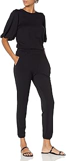Daily Ritual Women's Puff-Sleeve Supersoft Terry Jumpsuit