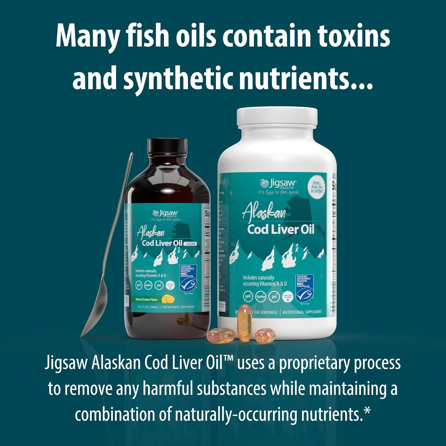 Jigsaw Health Alaskan Cod Liver Oil Liquid, 48 Servings - Image 4