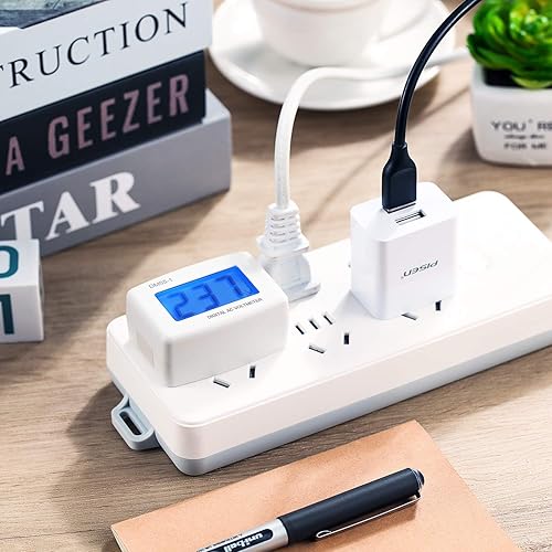 Miniatura 2 de Monitor de prueba de voltaje, enchufe plano de EE. UU., CA 80-300 V, LCD, voltímetro digital, voltímetro de potencia, medidor de prueba de voltaje,