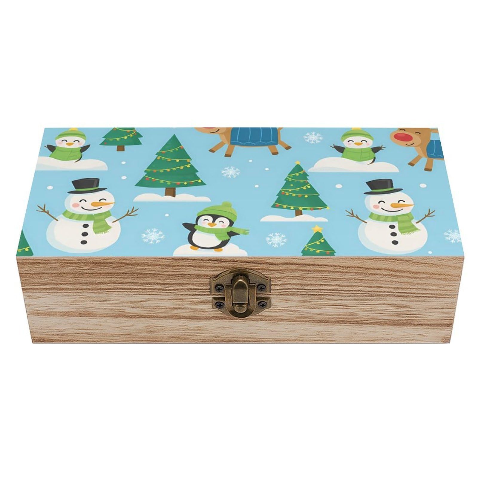 HLBSDM Christmas Tree & Animals Retro Wooden Storage Box Jewelry Art Gift Boxs Decorative Keepsake Boxes