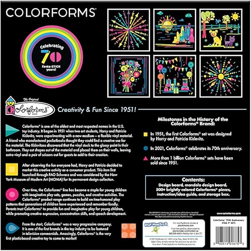 Miniatura 6 de Colorforms Calcomanías para niños, juego de caja de 70 aniversario, calcomanías para adultos, artes y manualidades, calcomanías para álbumes de