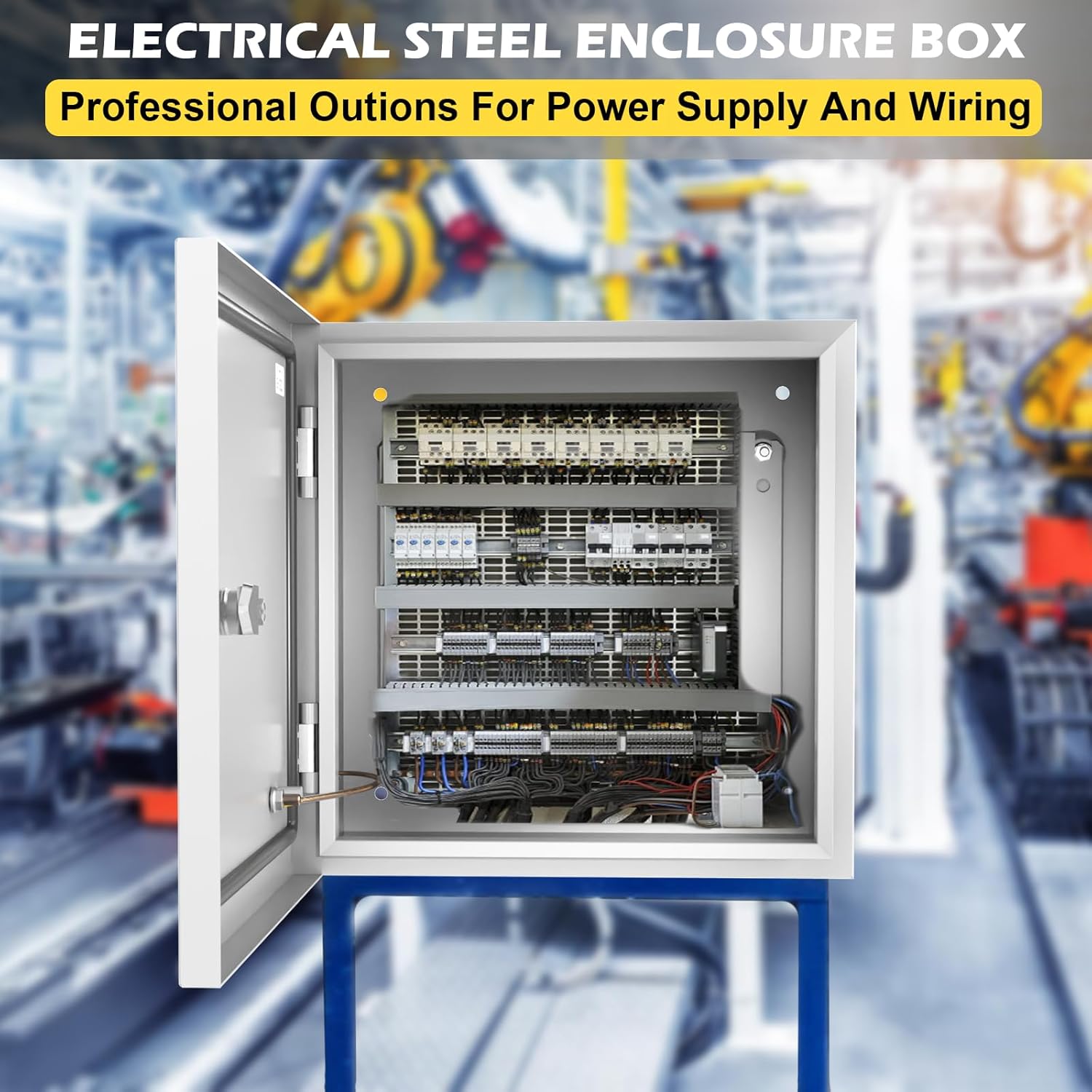 Electrical Junction Box, 12"x10"x8" NEMA Steel Enclosure P66 Waterproof & Dustproof Outdoor/Indoor Electrical Project Box with Mounting Plate