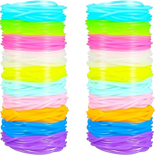 200 Pieces Silicone Jelly Bracelets Jelly Bracelets 80's Colorful Neon