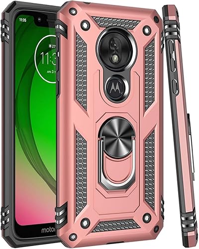 Funda para Moto G7 PlayMoto G7 Optimo (XT1952DL), grado militar soporte magnético para anillo de automóvil, soporte de soporte de soporte protector disponible en Yaxa Peru