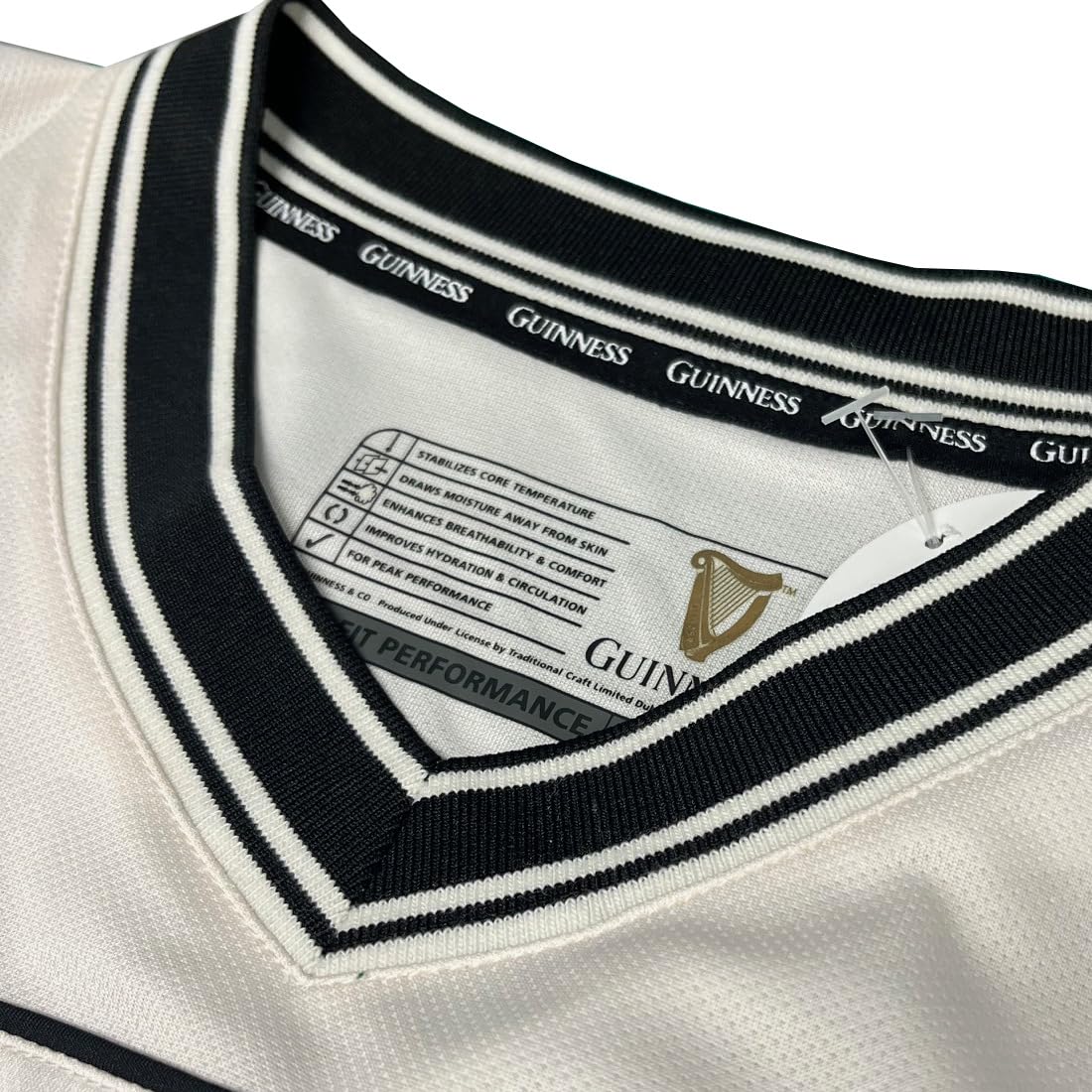 Guinness American Football Trikot (UK, Alpha, M, Regular, Regular, Schwarz, Cremefarben)