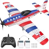 DEERC RC Plane 3 Channel P51D Mustang Remote Control Airplane Fighter Toys,2.4GHz 6-axis Gyro Stabilizer RTF Glider Aircraft Plane with 2 Batteries,Easy to Fly for Adults Kids Beginners Boys