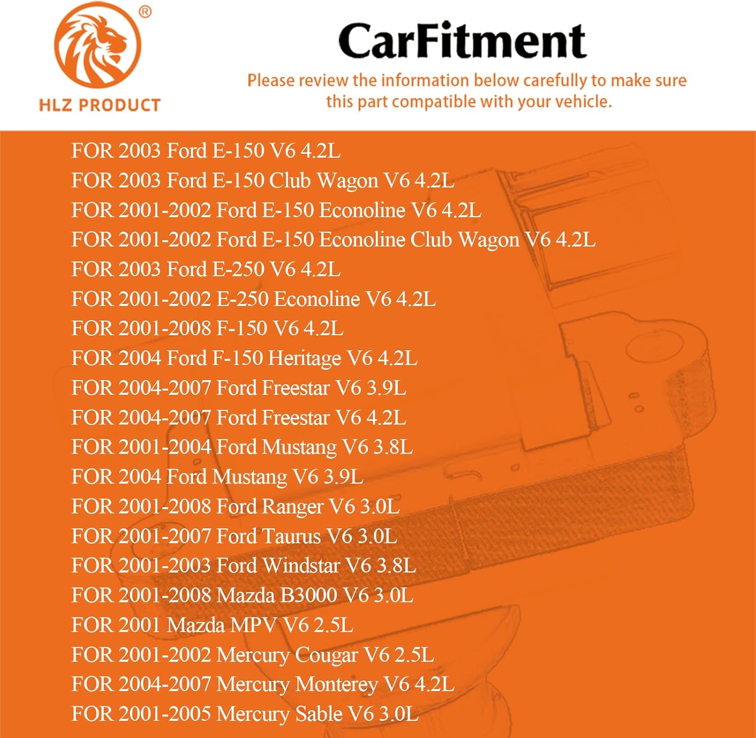 HLZPRODUCT Ignition Coil Pack Set Of 1 Compatible With Ford E150 E250 F150 Freestar Mustang Ranger Taurus Windstar Mazda B3000 MPV Mercury Cougar Monterey 2.5 3.0 3.9 4.2 V6 Replacement For FD498