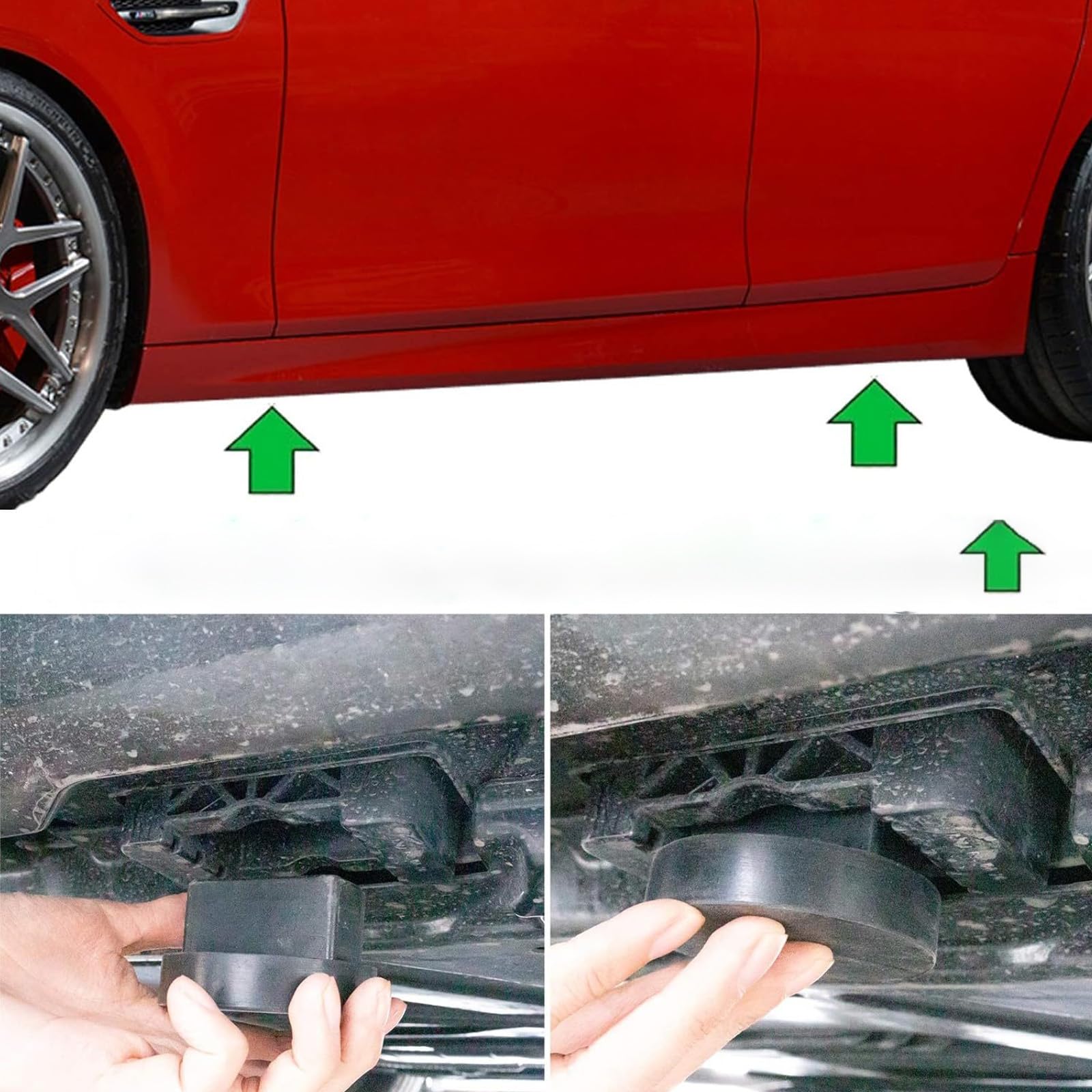 4Pzs Tamponi di Sollevamento in Gomma per Benz AMG GT (C190) 2015-2021 | Blocco cric adattatore telaio supporto robusto solido manutenzione officina cambio ruota pneumatico accessorio veicolo
