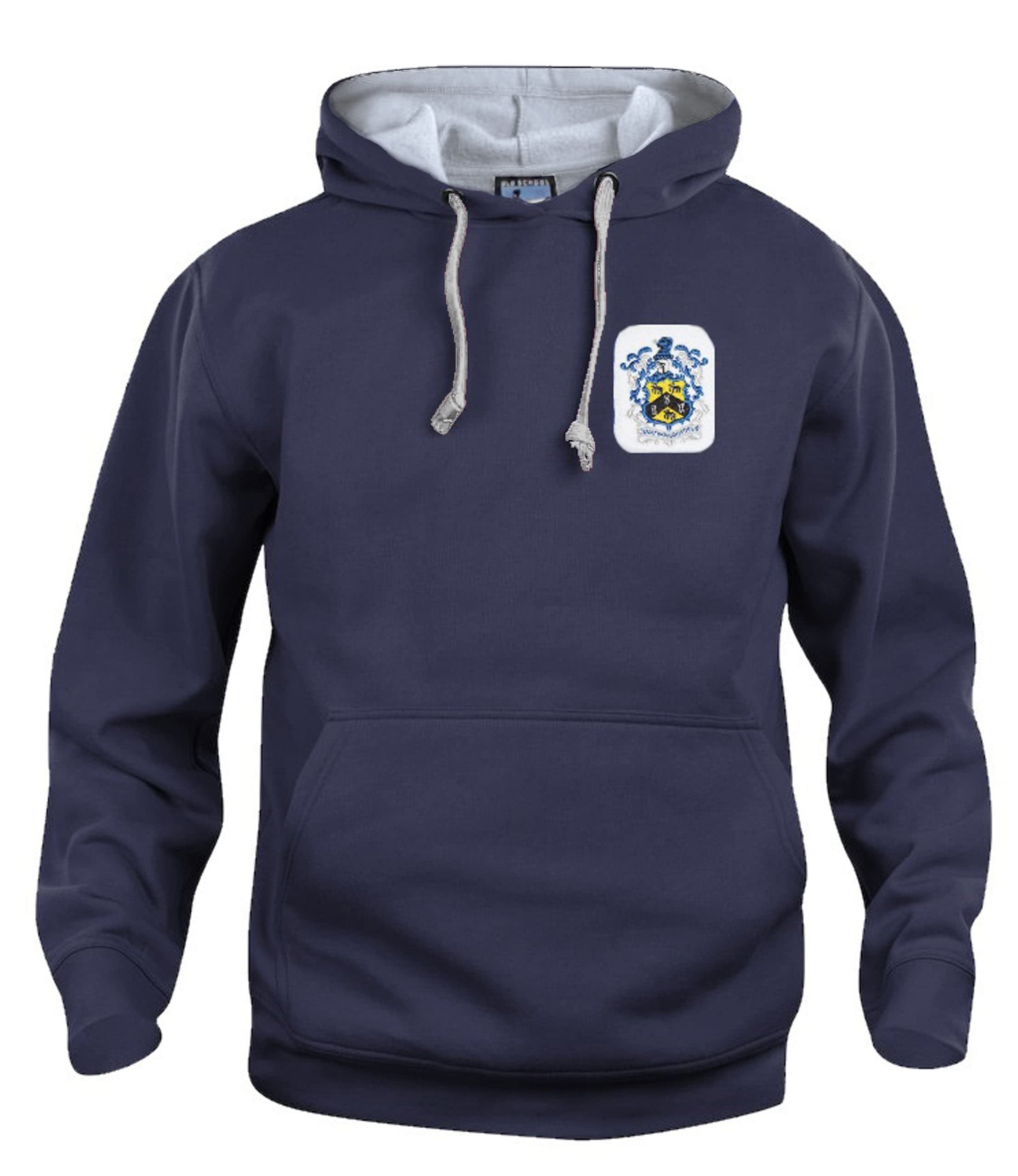 Old School Football Navy Huddersfield 1950S Retro Football Hoodie Embroidered Logo Size Xxl