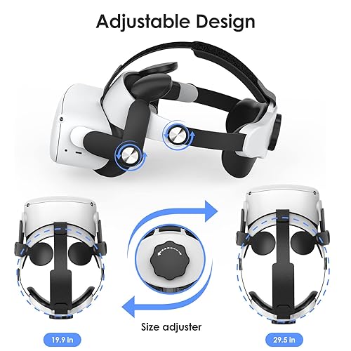 Miniatura 2 de YOGES Head Strap Compatible with Quest 2, Super Soft Foam and Skin-Friendly PU Surface, Lightweight and Adjustable Accessories for Adults and Child
