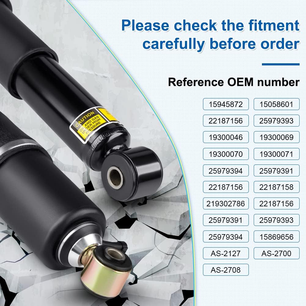 JDMON Rear Suspension Shock Absorber Struts Replacement for Cadillac Escalade 2002-2014, Chevy Avalanche/Suburban 1500 2002-2013, Replacement for Chevy Tahoe/GMC Yukon 2000-2014, 1PC