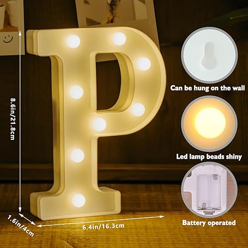Miniatura 124 de Letras iluminadas, letras con luces LED de 26 alfabetos, letras iluminadas decorativas, letras de marquesina LED que funcionan con pilas para Luz