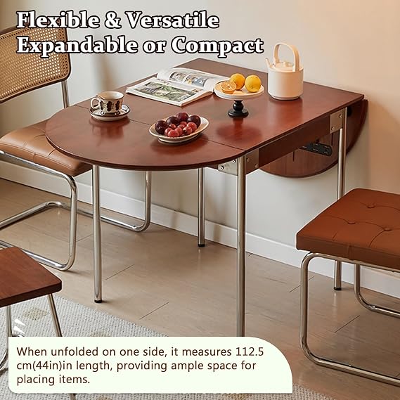 Folding Dining Table for 4-6,Modern Farmhouse Oval Dinner Tables,Multipose Expandable Kitchen Drop Leaf Table,Three Forms can be Converted,for Dining Room Kitchen Living Room