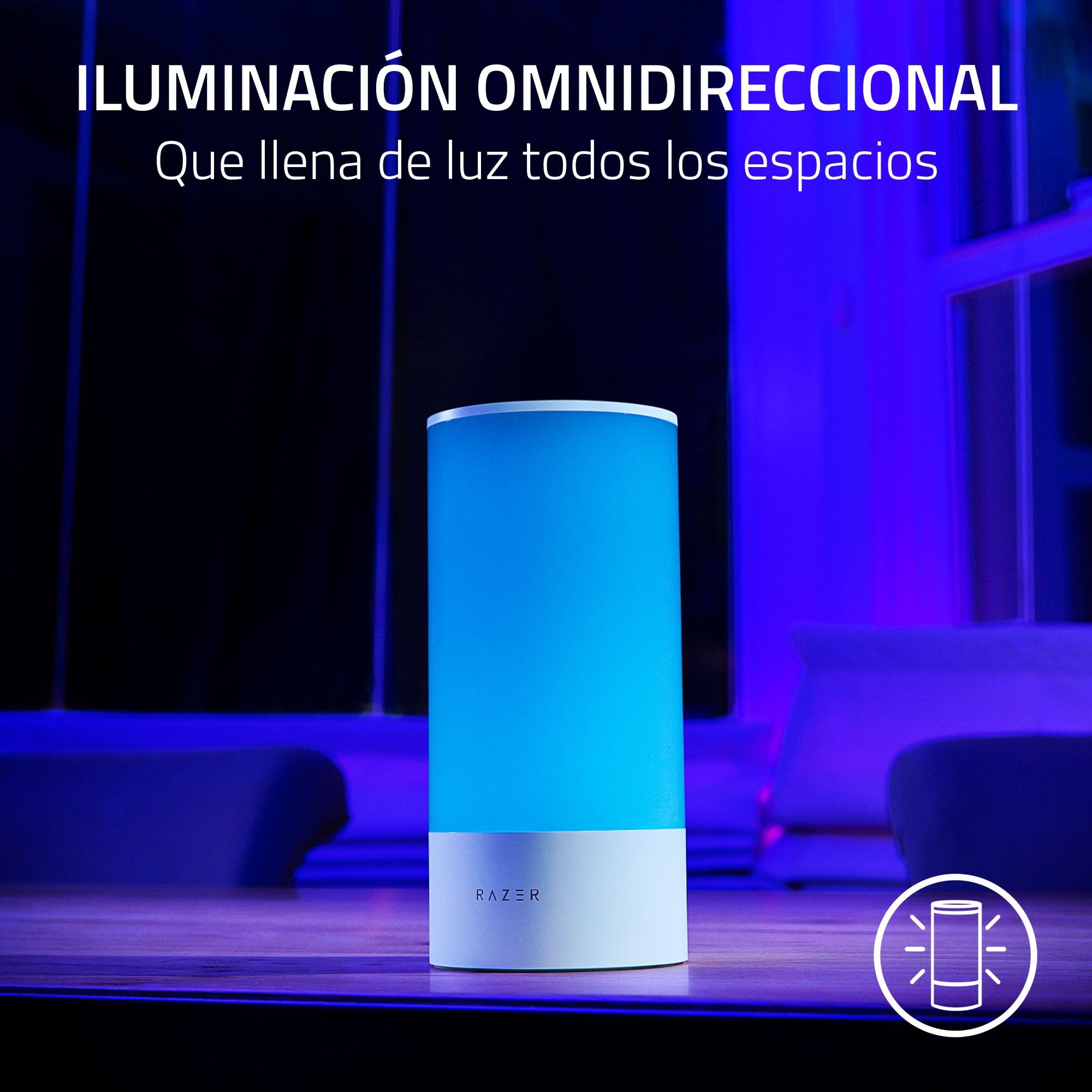 Razer Aether Smart Lamp - Lámpara LED para hogares inteligentes (iluminación omnidireccional, alimentada por Chroma RGB, compatible con Matter, funciona Smart Home App)