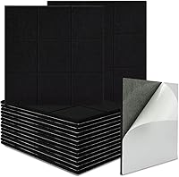 Vista 9 de BXI Absorbedor de sonido, paquete de 16 paneles autoadhesivos de absorción acústica de 12 x 12 x 0.4 pulgadas, paneles de absorción de sonido