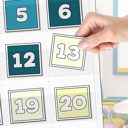 Vista 4 de EAMAY Calendario mensual de bolsillo para el aula para tarjetas de 2.75 x 2.75, suministros de escuela en casa y artículos imprescindibles