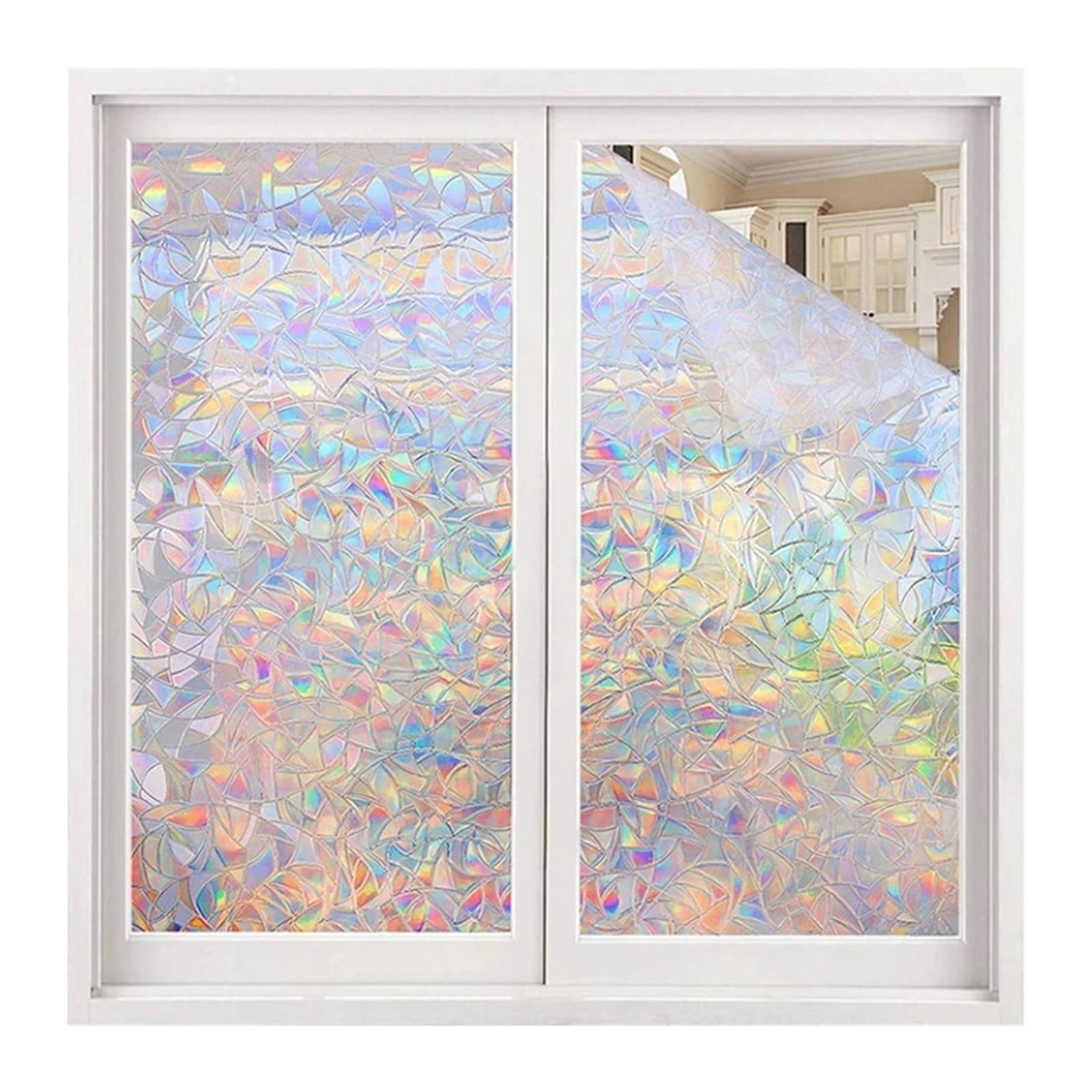 3D Effect Window Film Stained Glass Self Adhesive Static Cling Stickers for Glass Windows(30x100cm)