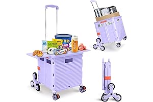 Folding Stair Climbing Shopping Cart, Extra-Large Lightweight Shopping Trolleys Aluminum Frame Carts...