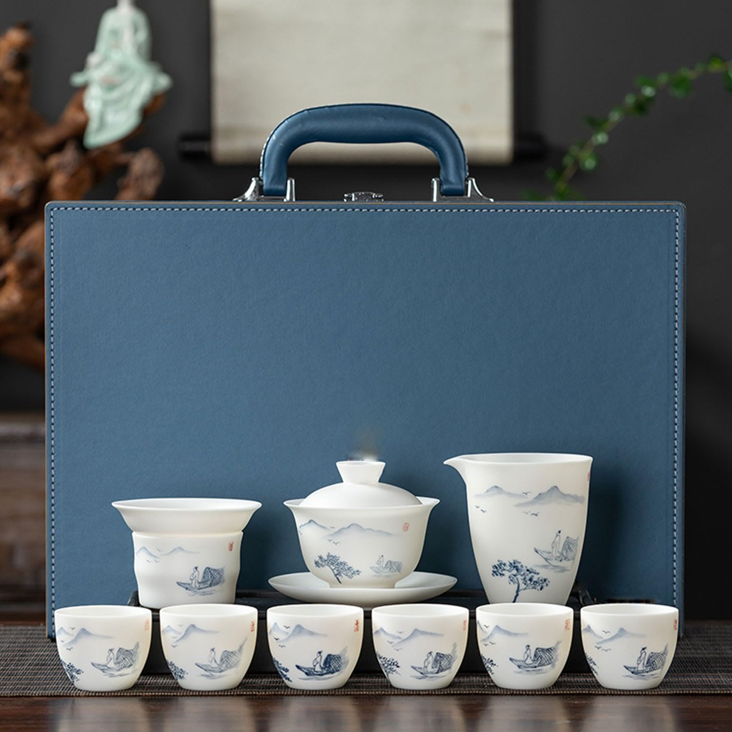 Chinese theeservies, witte jade theeservies, Gongfu theeservies, Kung