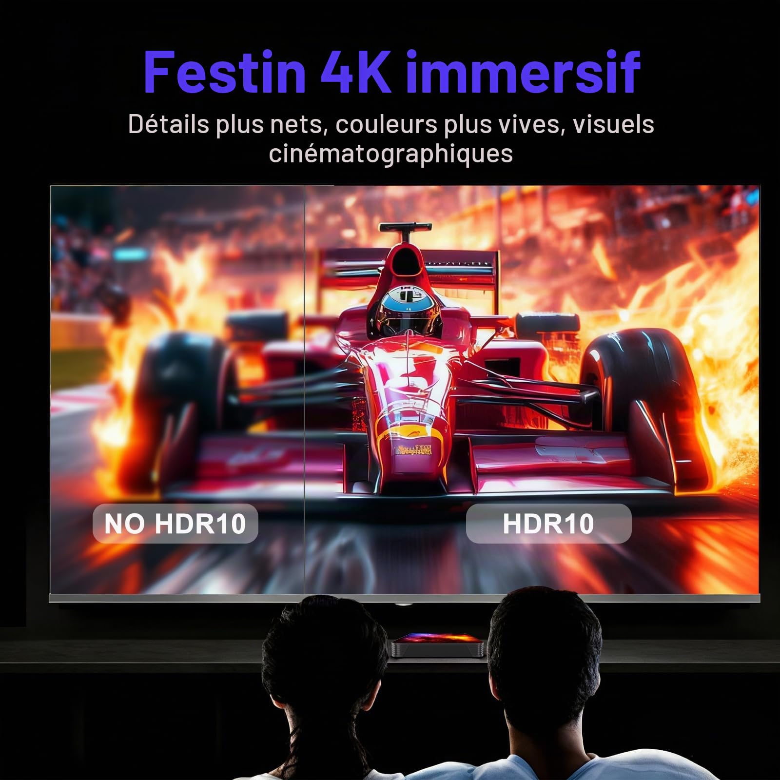 Boîtier Android TV 14, 4Go RAM et 64Go ROM,Mini Clavier Fourni