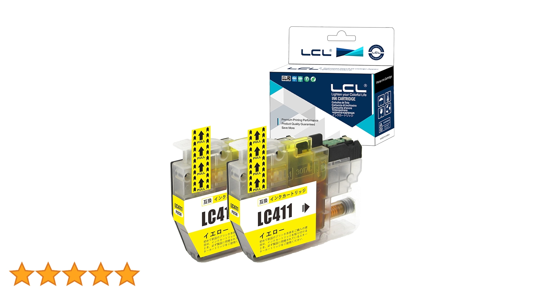 Amazon.co.jp: LCL Brother用 ブラザー用 LC411 LC411Y (2パック