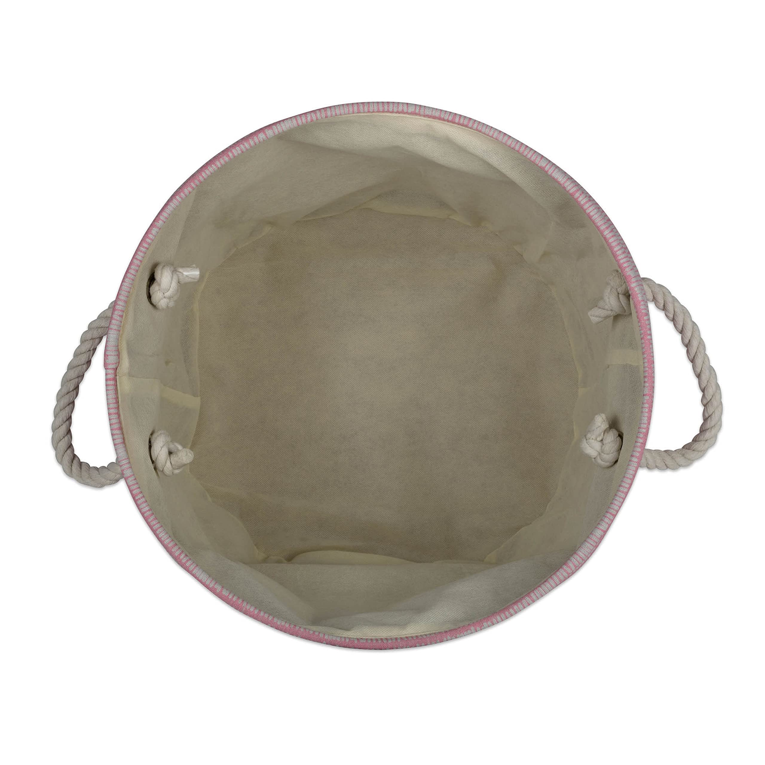 DII Polyester Container with Handles, Keeping Score Storage Bin, Medium Round, Pink Sorbet