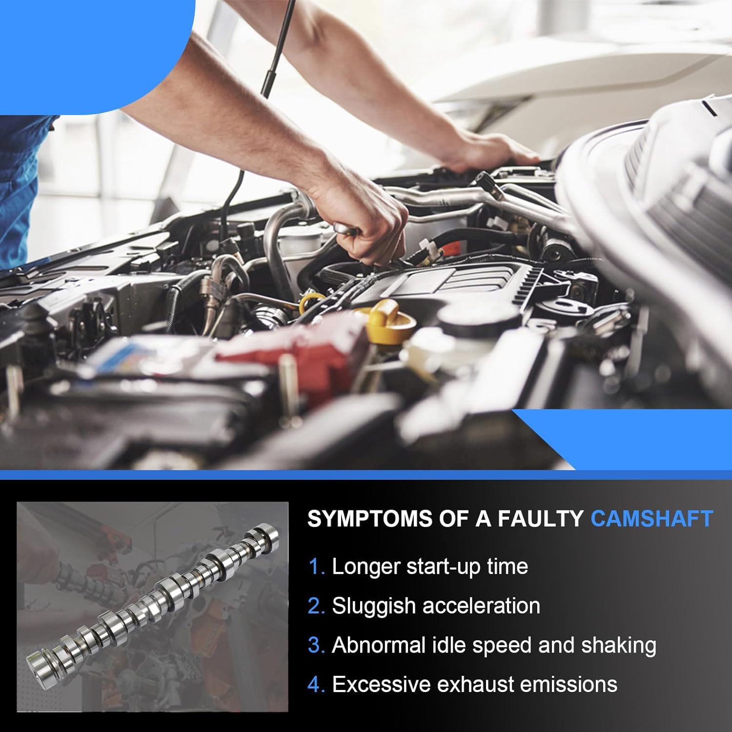 E1841P Sloppy Stage 3 Camshaft Cam .595 Engine Hydraulic Roller Lift for 2000-2007 LS LS1 Pontiac Camaro Corvette Firebird GTO 296°Duration 5.7L V8