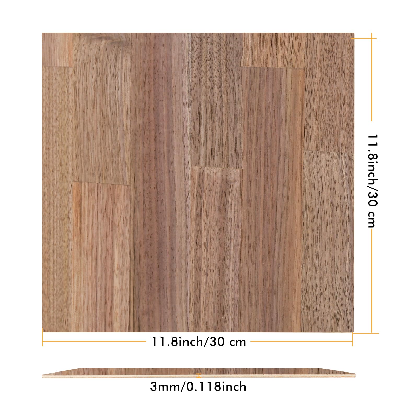 Dekaim Lot De 4 Plaques Contreplaqué Naturel A4 3mm - Noyer Basse - Découpe Laser & Gravure DIY