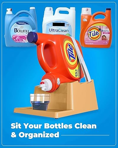 Miniatura 7 de TidyFriend - Soporte para detergente líquido para ropa con bandeja de goteo y patas de agarre de goma, soporte para organización y almacenamiento de