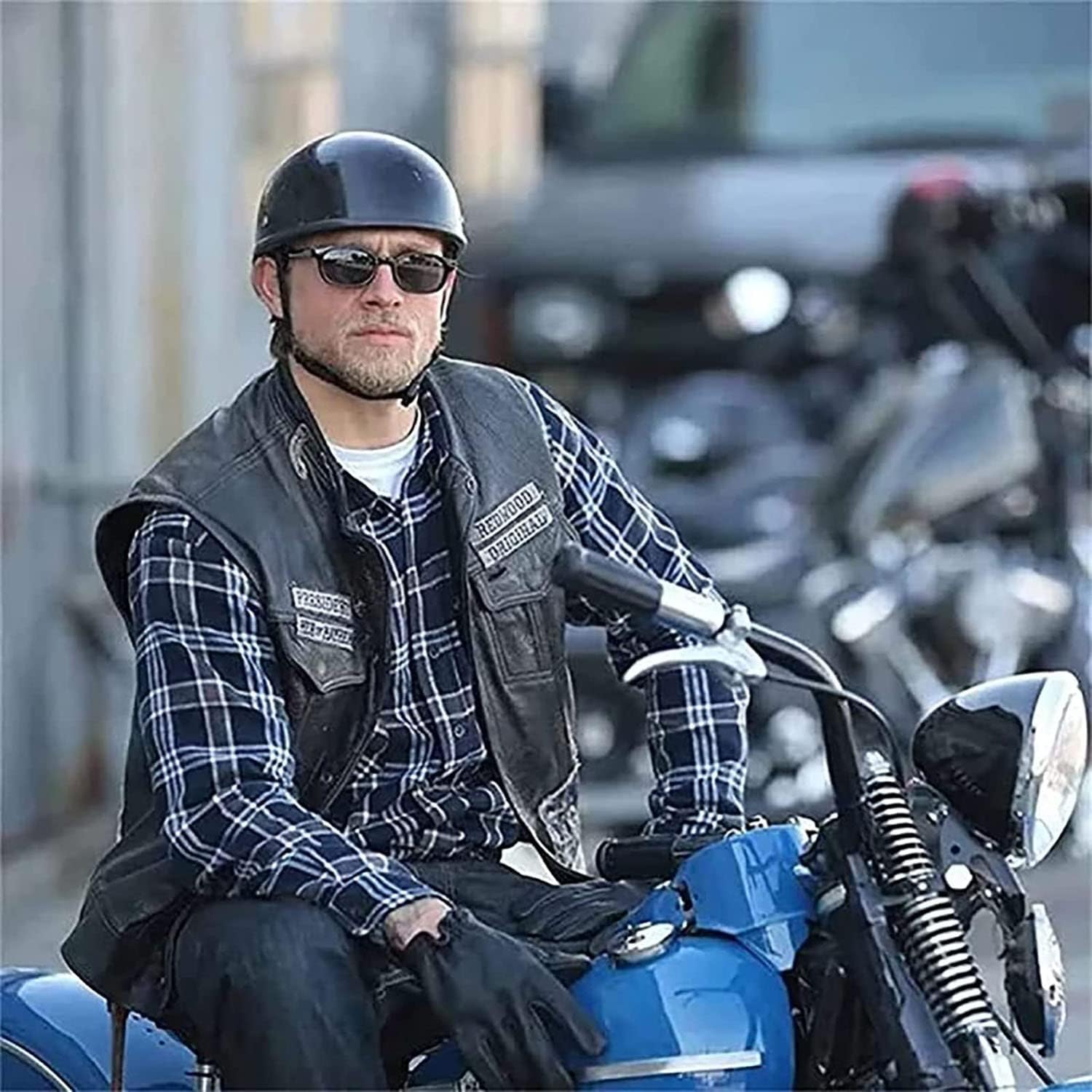 Motorcycle Helmet Black, German Style Half Face Motorbike Helmet for Adult Men Women, Retro Skull Cap - DOT Approved Helmets