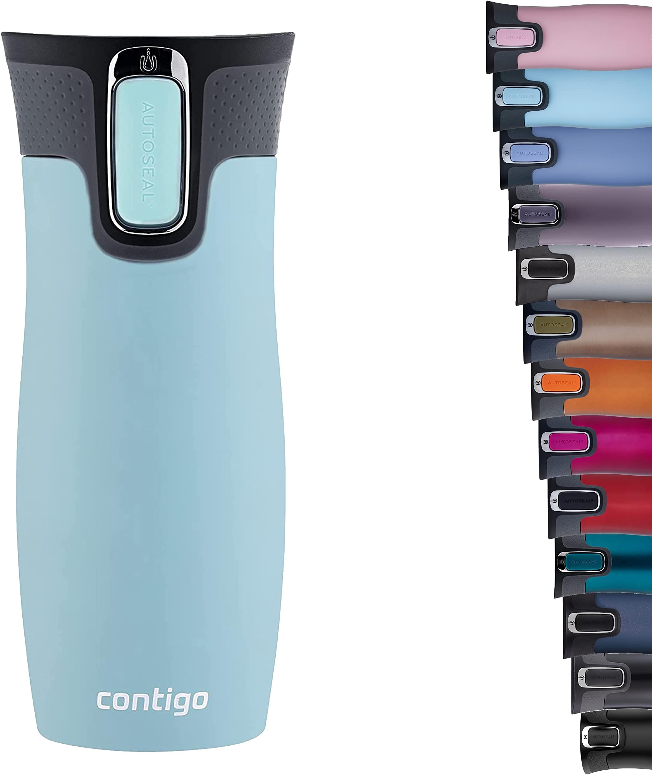 Contigo West Loop Autoseal Travel Mug, Stainless Steel Thermal Mug, Vacuum Flask, Leakproof Tumbler, Coffee Mug with BPA Free Easy-Clean Lid, 470 ml