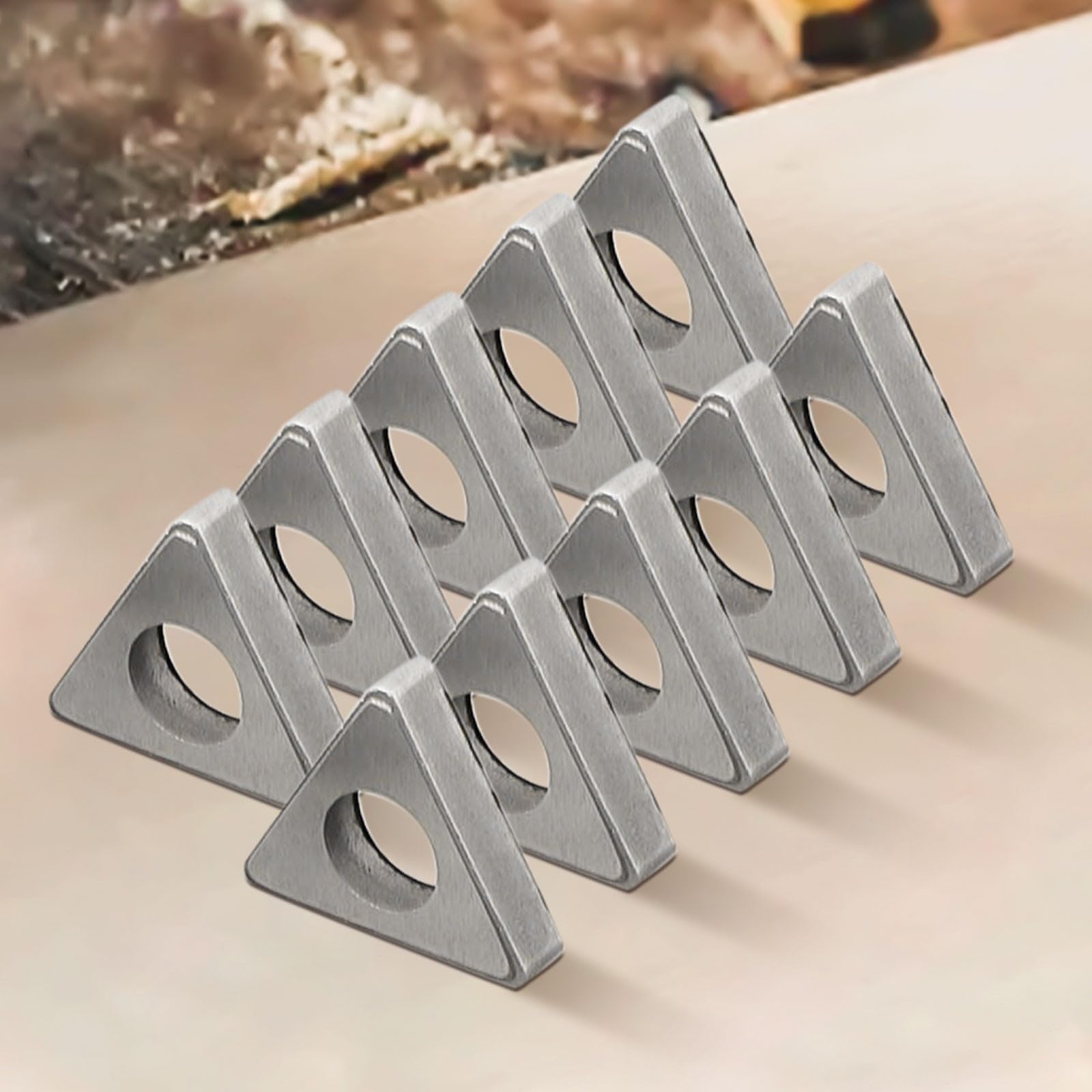 MT1603 - Portautensili per tornitura CNC, 10 pezzi, triangolare per inserti in carburo, spessore argento ad alta resistenza, 1,46 x 1,20 x 0,32 cm e 2 x 1,76 x 0,47 cm (MT1603)