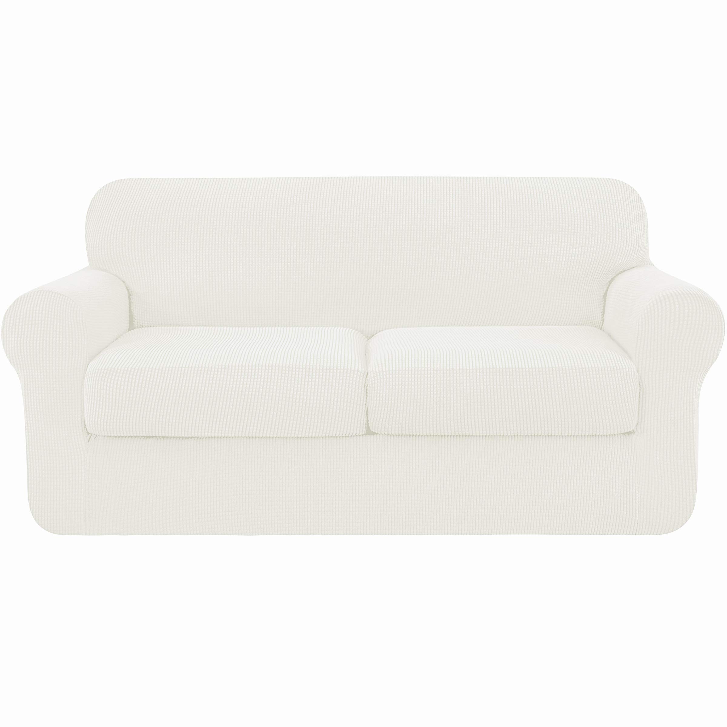 subrtex 2-Seater Sofa Cover with 2 Separate Cushion Covers, 3 Pieces Stretch Sofa Slipcover Replacement Furniture Protector (Loveseat, Cream)