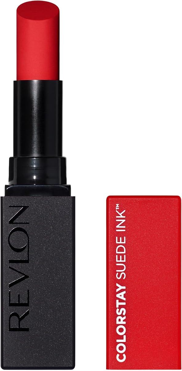 Lápiz labial Revlon ColorStay Suede Ink, 015 Lip Boom, 0.09 oz | Lápiz labial mate con prebase incorporada y vitamina E. Color que no se corre y no se transfiere. Desgaste de 8 horas.