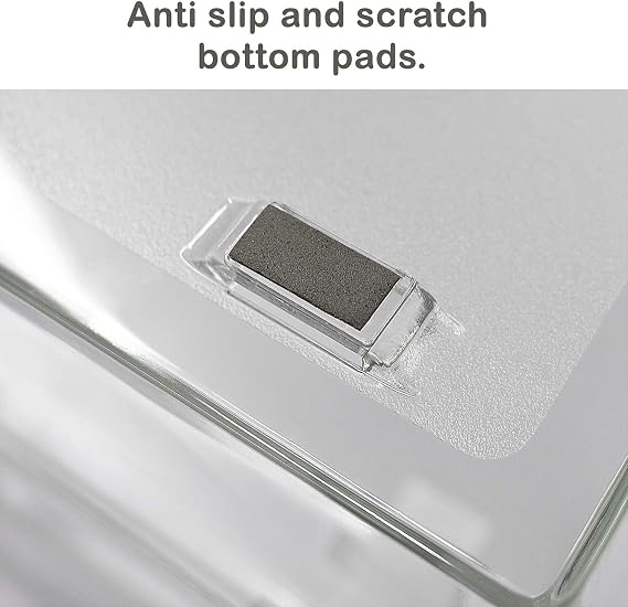 Acrimet 4 Tier Paper Organizer Letter Tray, Side Load Desktop File Sorter for Letter Size & A4 Documents, Stackable System Storage for Office Desk Organization, Plastic, Clear Crystal