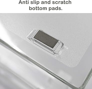 Acrimet 4 Tier Paper Organizer Letter Tray, Side Load Desktop File Sorter for Letter Size & A4 Documents, Stackable System Storage for Office Desk Organization, Plastic, Clear Crystal