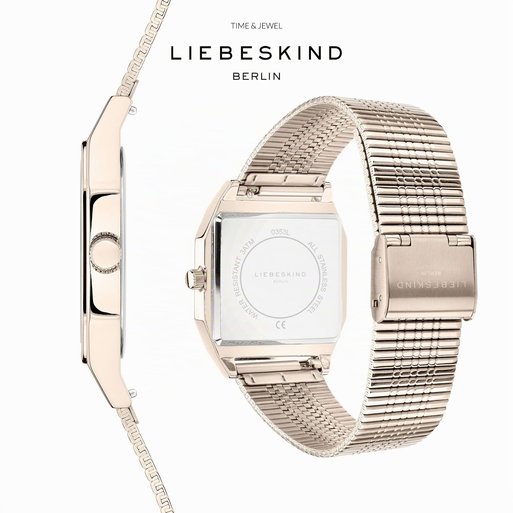 Liebeskind Berlin Damen Analog Quarz Uhr mit Edelstahl Armband LT-0351-MQ