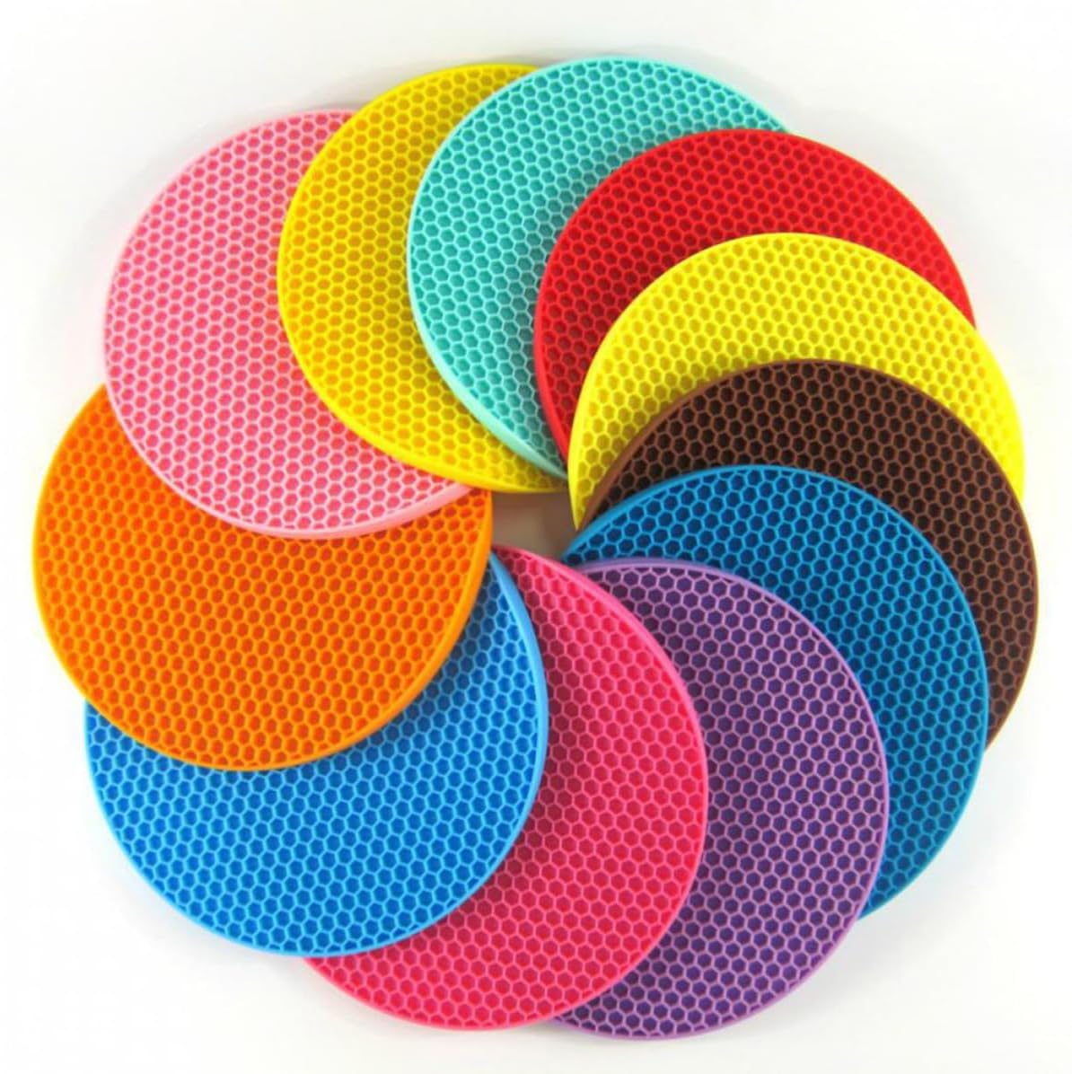 Purple Silicone Honeycomb Trivet Mat for Teapot and Pan Heat Resistant