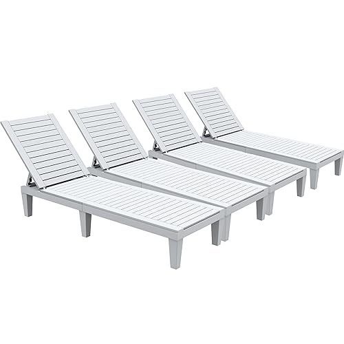 YITAHOME Outdoor Chaise Lounge Chairs Set of 4 with Adjustable